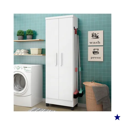 Armário Multiuso 2 Portas 5 Prateleiras Branco - Qmovi