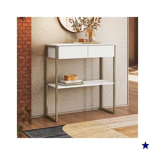 Aparador Industrial Dijon 2 Gavetas Branco - Olivar Móveis