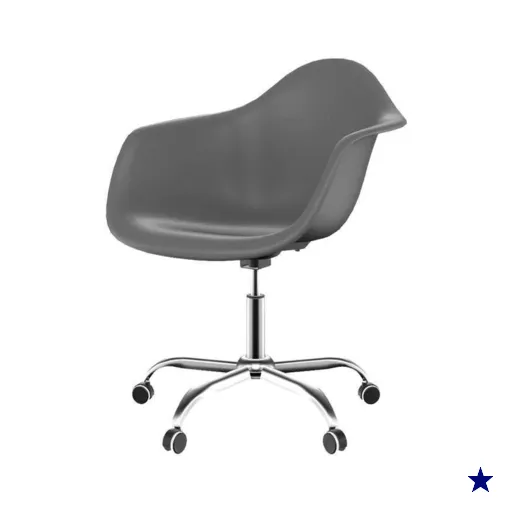 Cadeira Eames Arm Office Konkret e Cromada