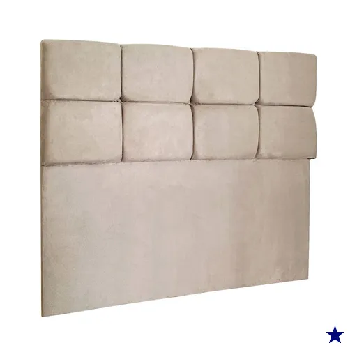 Cabeceira Casal 1,40m Nina Suede Bege - Pallazio