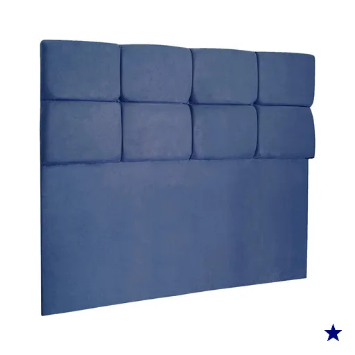 Cabeceira Casal 1,40m Nina Suede Azul Marinho - Pallazio