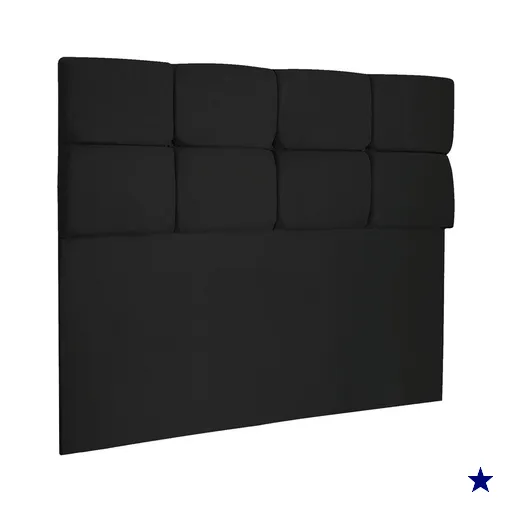 Cabeceira Casal 1,40m Nina Suede Preto - Pallazio