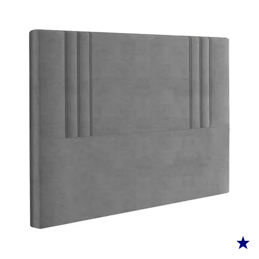 Cabeceira Casal 138 cm London Veludo Cinza Soon