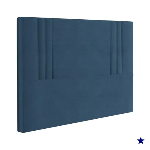 Cabeceira Casal 138 cm London Veludo Azul Soon