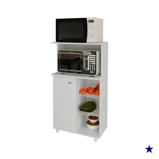 Balcão Para Forno E Microondas Com Fruteira BF3207 Branco Tecno Mobili
