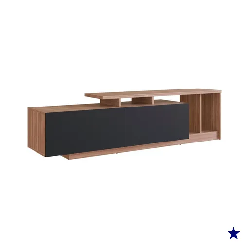 Rack Bancada Para TV 50 Pol 2 Portas B91 Montana Preto NOVAM