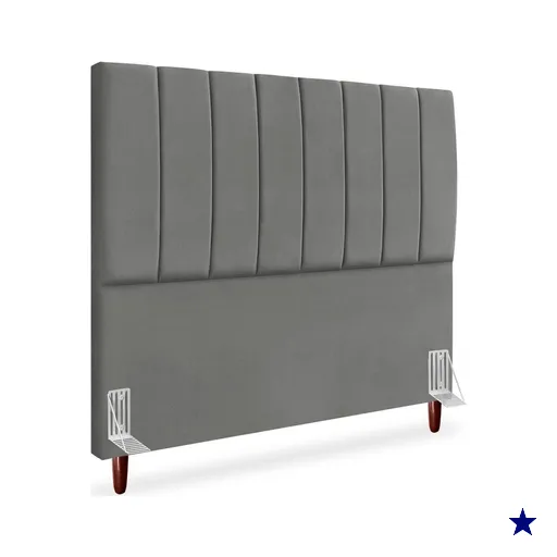 Cabeceira Queen 160cm Arlla Suede Cinza RM