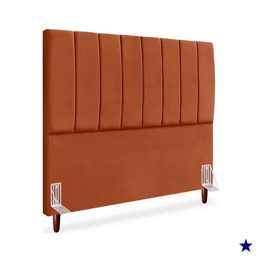 Cabeceira Queen 160cm Arlla Suede Terracota RM