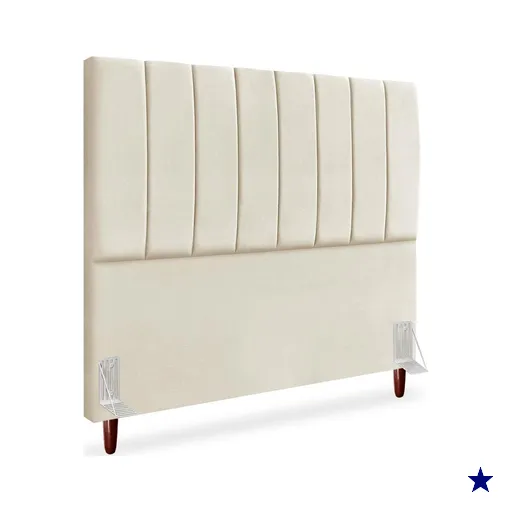 Cabeceira Queen 160cm Arlla Suede Bege RM