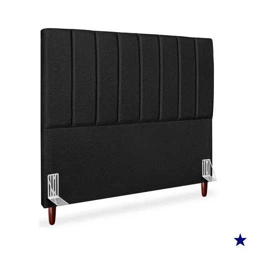 Cabeceira Casal 140cm Arlla Linho Preto RM