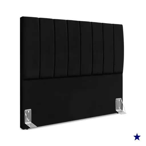 Cabeceira Casal 140cm Allia Suede Preto RM