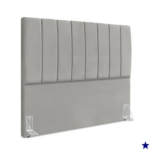 Cabeceira Casal 140cm Allia Suede Cinza Claro RM