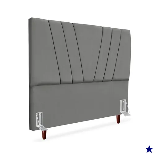 Cabeceira Queen 160cm Bell Suede Cinza RM
