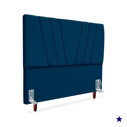 Cabeceira Queen 160cm Bell Suede Azul RM