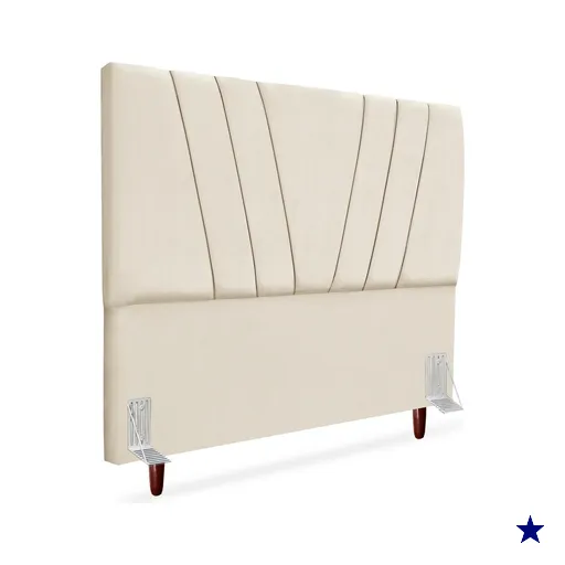 Cabeceira Queen 160cm Bell Suede Bege RM