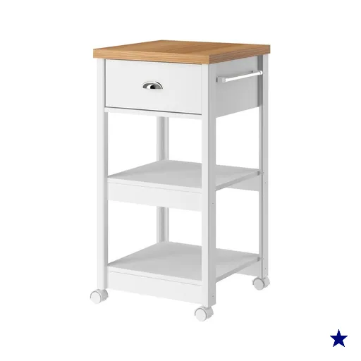 Aparador Carrinho Café 1 Gaveta 45 cm BA130 Branco Dtall