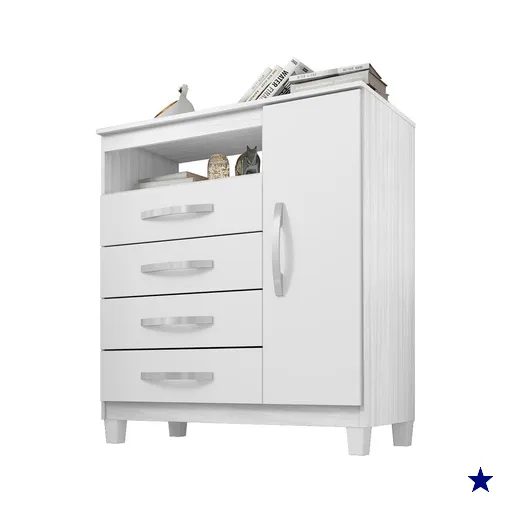 Comoda Sapateira 1P 4G 84 cm Moden 2258 Branco Flex INCP