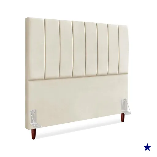 Cabeceira Queen 160 cm Com Frame Carla Suede Bege Artte