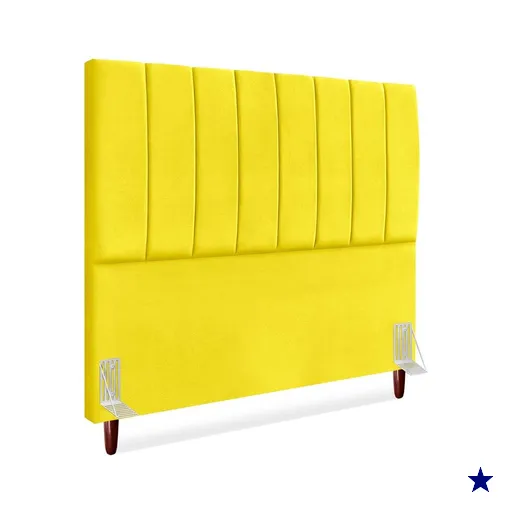 Cabeceira Queen 160 cm Com Frame Carla Suede Amarelo Artte