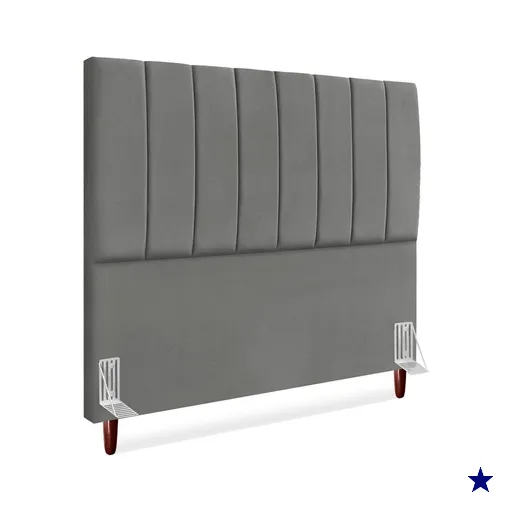 Cabeceira Queen 160 cm Com Frame Carla Suede Cinza Artte