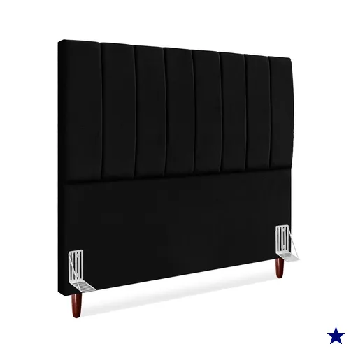 Cabeceira Queen 160 cm Com Frame Carla Suede Preto Artte