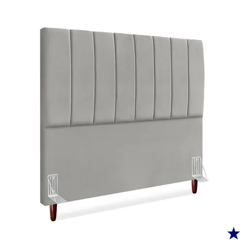 Cabeceira Queen 160 cm Com Frame Carla Suede Cinza Claro Artte