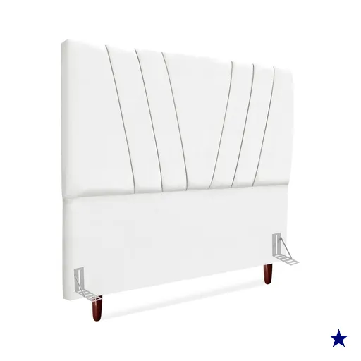 Cabeceira Queen 160 cm Com Frame Belgica Suede Branco Artte