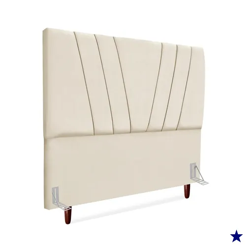 Cabeceira Queen 160 cm Com Frame Belgica Suede Bege Artte