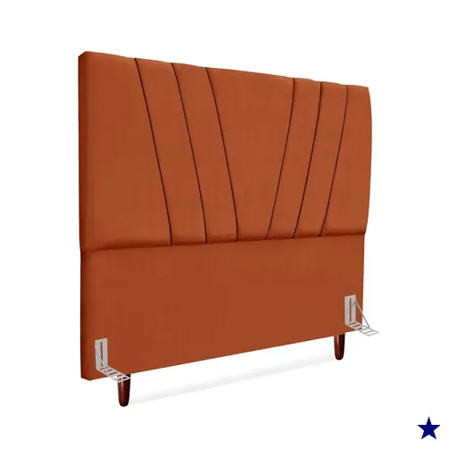 Cabeceira Queen 160 cm Com Frame Belgica Suede Terracota Artte