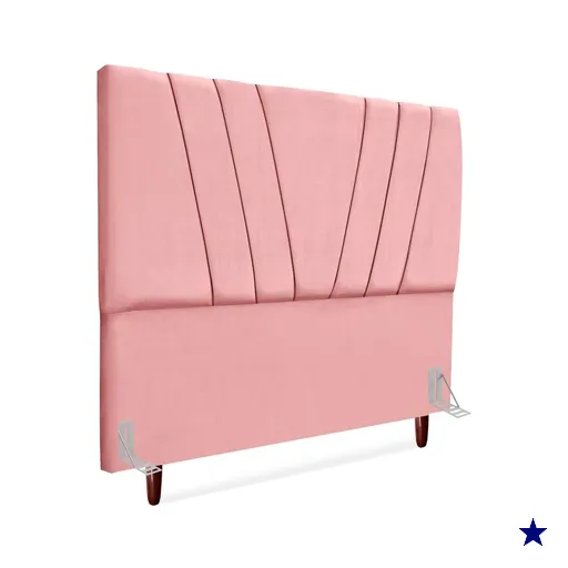 Cabeceira Queen 160 cm Com Frame Belgica Suede Rosa Artte