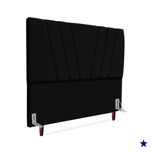 Cabeceira Queen 160 cm Com Frame Belgica Suede Preto Artte