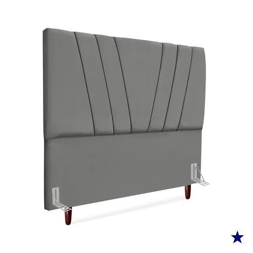 Cabeceira Queen 160 cm Com Frame Belgica Suede Cinza Artte
