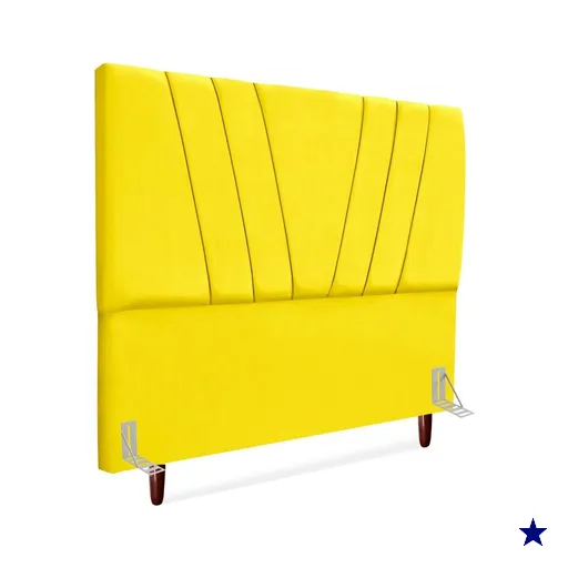 Cabeceira Queen 160 cm Com Frame Belgica Suede Amarelo Artte