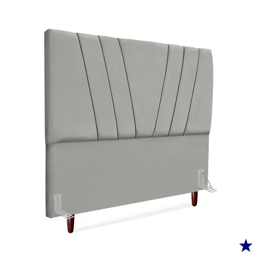 Cabeceira Queen 160 cm Com Frame Belgica Suede Cinza Claro Artte