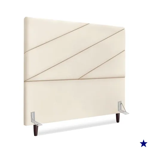 Cabeceira Queen 160 cm Com Frame Cristal Suede Bege Artte