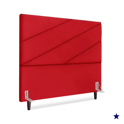 Cabeceira Queen 160 cm Com Frame Cristal Suede Vermelho Artte