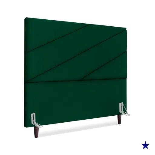 Cabeceira Queen 160 cm Com Frame Cristal Suede Verde Artte