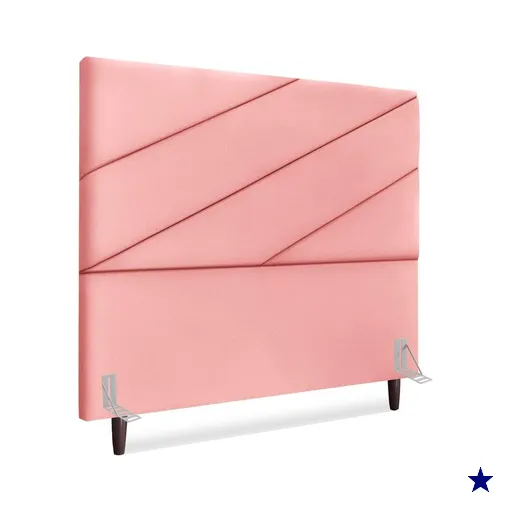 Cabeceira Queen 160 cm Com Frame Cristal Suede Rosa Artte