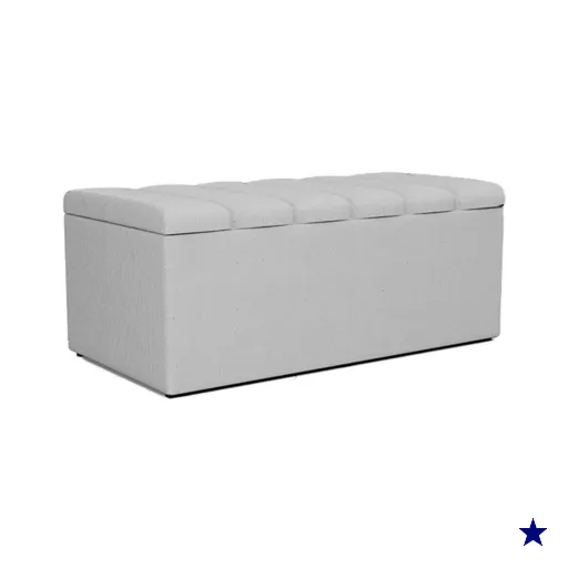 Recamier Calcadeira Bau 90 cm Dalia Linho Cinza Artte