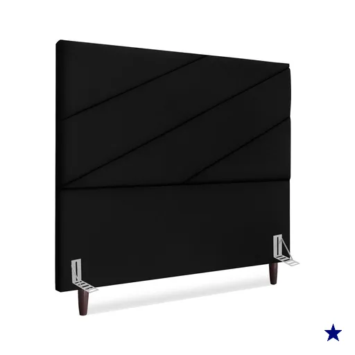 Cabeceira Queen 160 cm Com Frame Cristal Suede Preto Artte