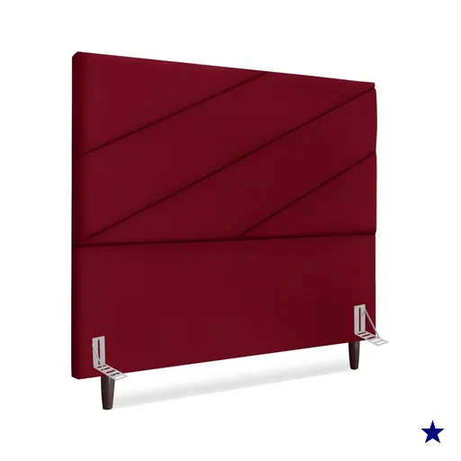 Cabeceira Queen 160 cm Com Frame Cristal Suede Vinho Artte