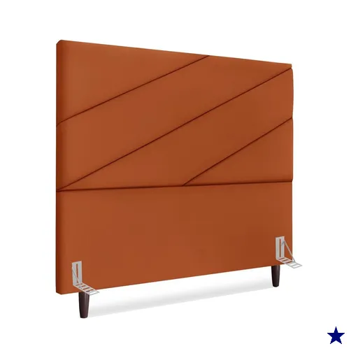 Cabeceira Queen 160 cm Com Frame Cristal Suede Terracota Artte