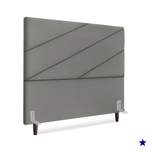 Cabeceira Queen 160 cm Com Frame Cristal Suede Cinza Artte