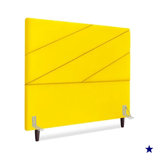 Cabeceira Queen 160 cm Com Frame Cristal Suede Amarelo Artte