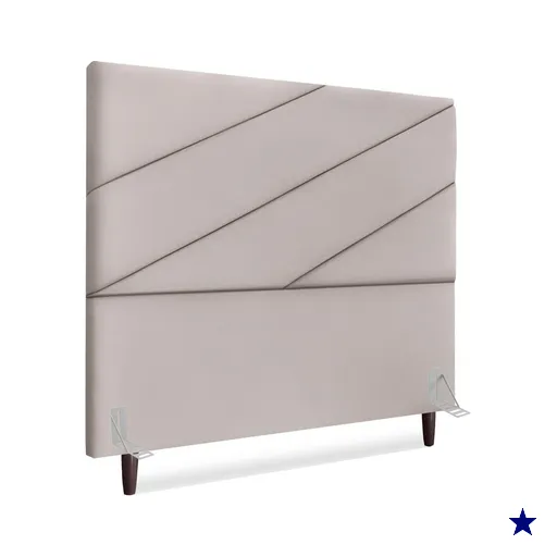 Cabeceira Queen 160 cm Com Frame Cristal Suede Cinza Claro Artte