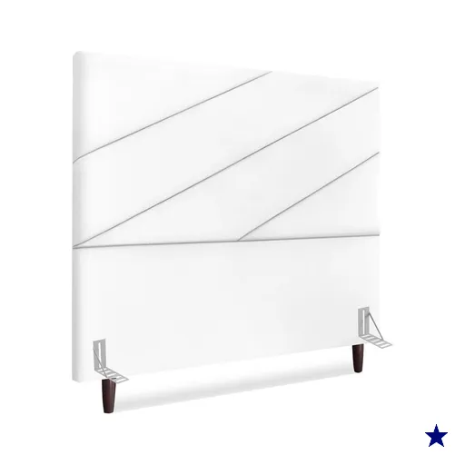 Cabeceira Queen 160 cm Com Frame Cristal Suede Branco Artte