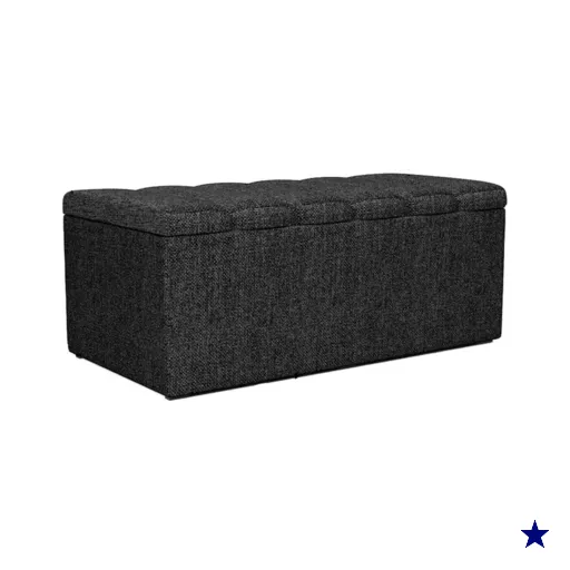 Recamier Calcadeira Bau 90 cm Dalia Linho Chumbo Artte