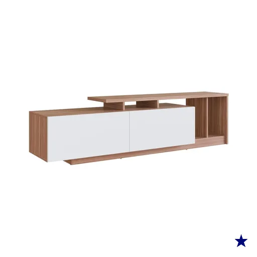 Rack Bancada Para TV 50 Pol 2 Portas 163 cm B91 Montana Branco NOVAM