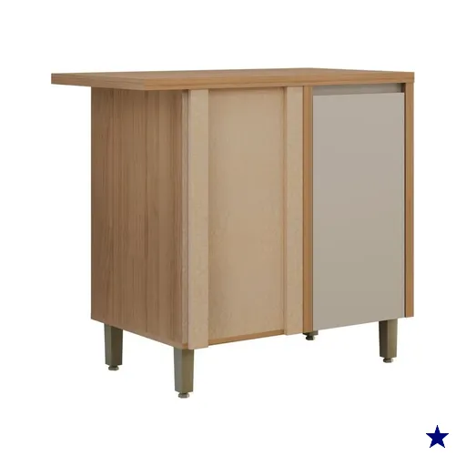 Balc&atilde;o Canto Com Tampo Allure Linea Brasil 100 MDF