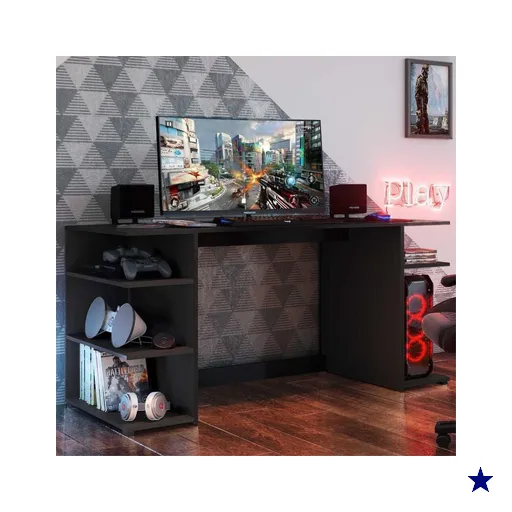 Mesa Gamer Escrivaninha Guilda Multimóveis Preta